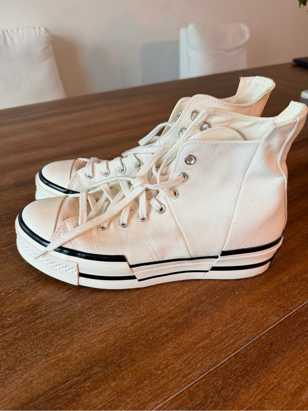 Converse Canvas High-Top Platform Sneakers - White